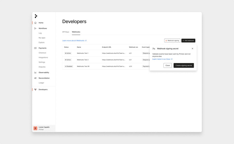 create webhook secret 1