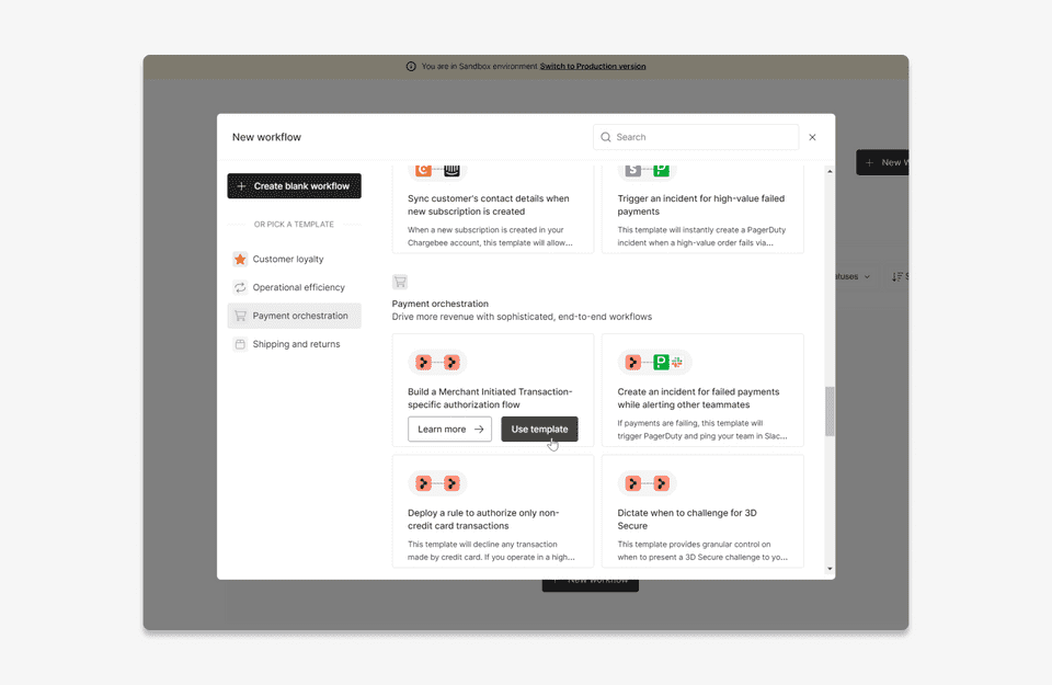 Templates list