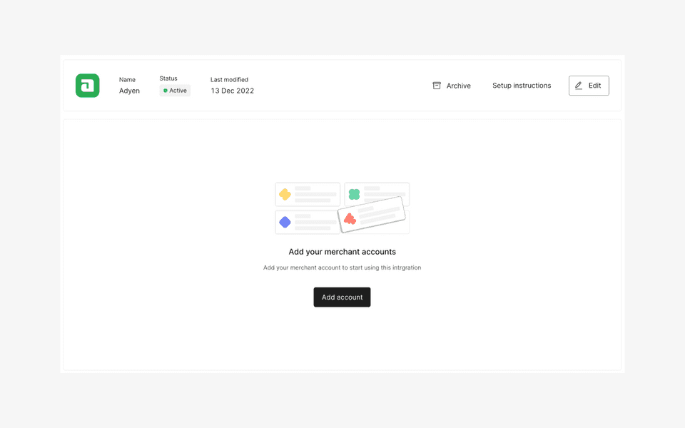 Connected integration page